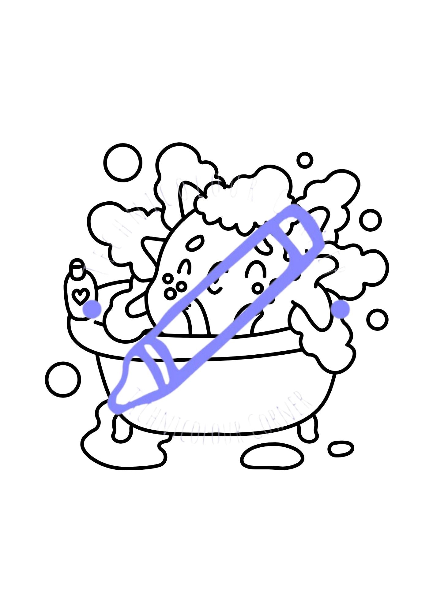 Bath Time Colouring Book