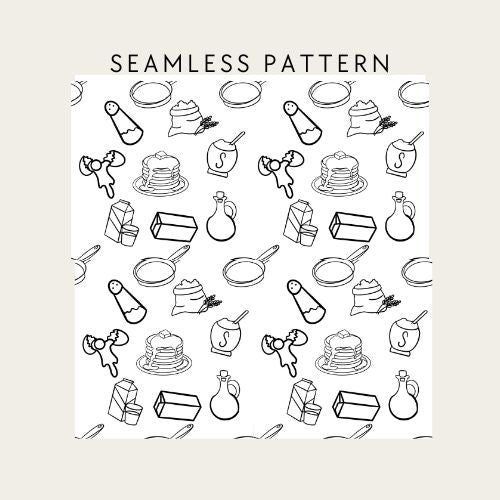 Pancake Day Ingredient Seamless Pattern