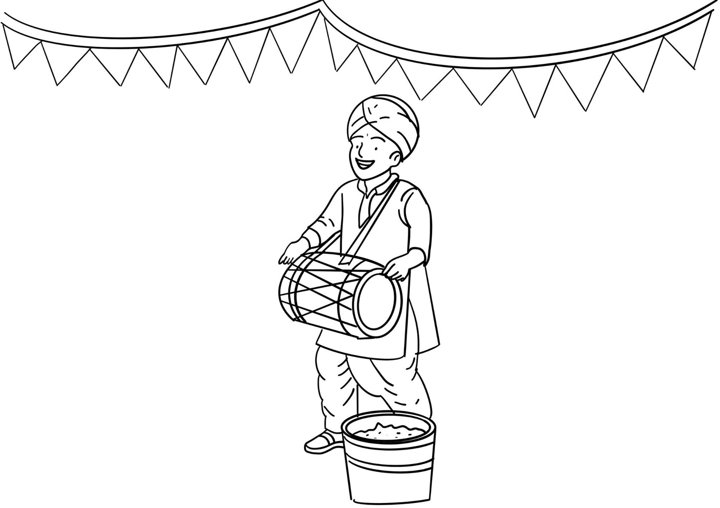 Free Holi Colouring Pages