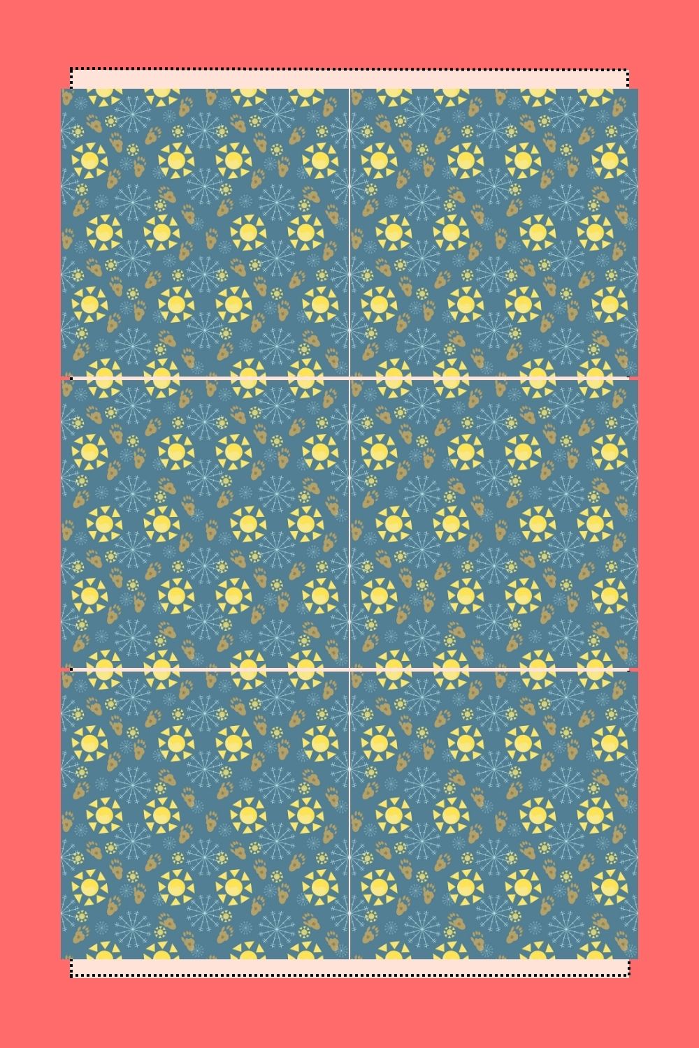 Groundhog Sun and Snowflake Seamless Pattern