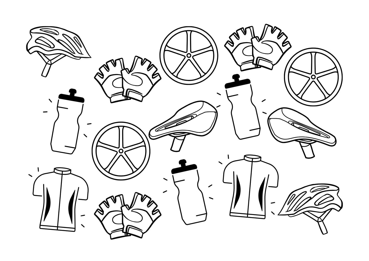 5 World Bike Day Instant Download PDF Digital Colouring Pages