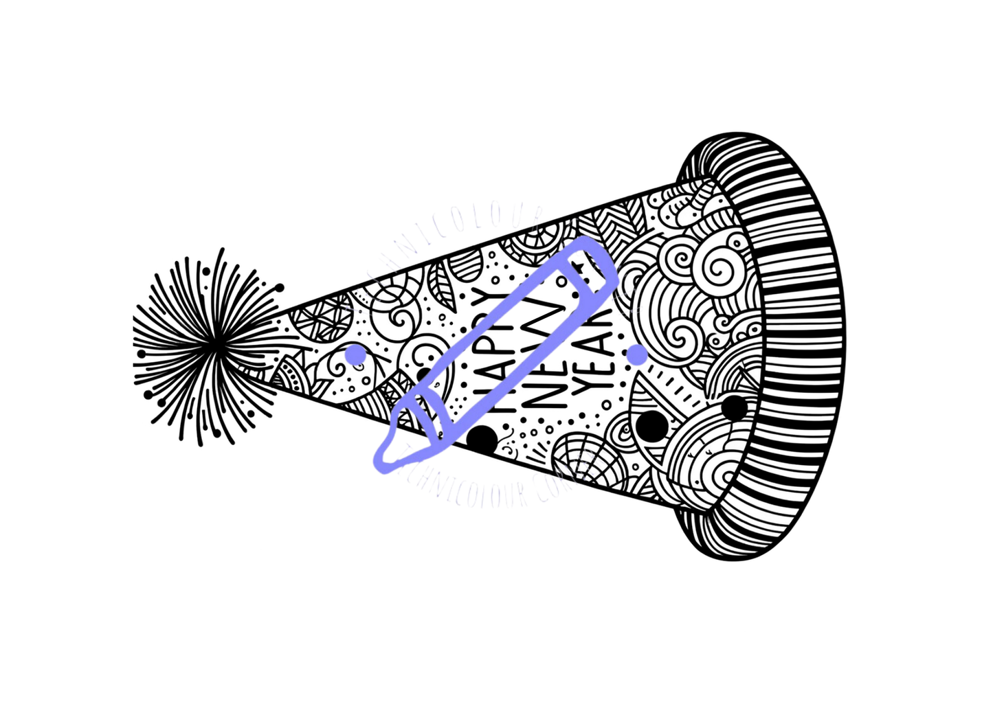 Free Happy New Year 2026 Colouring Pages