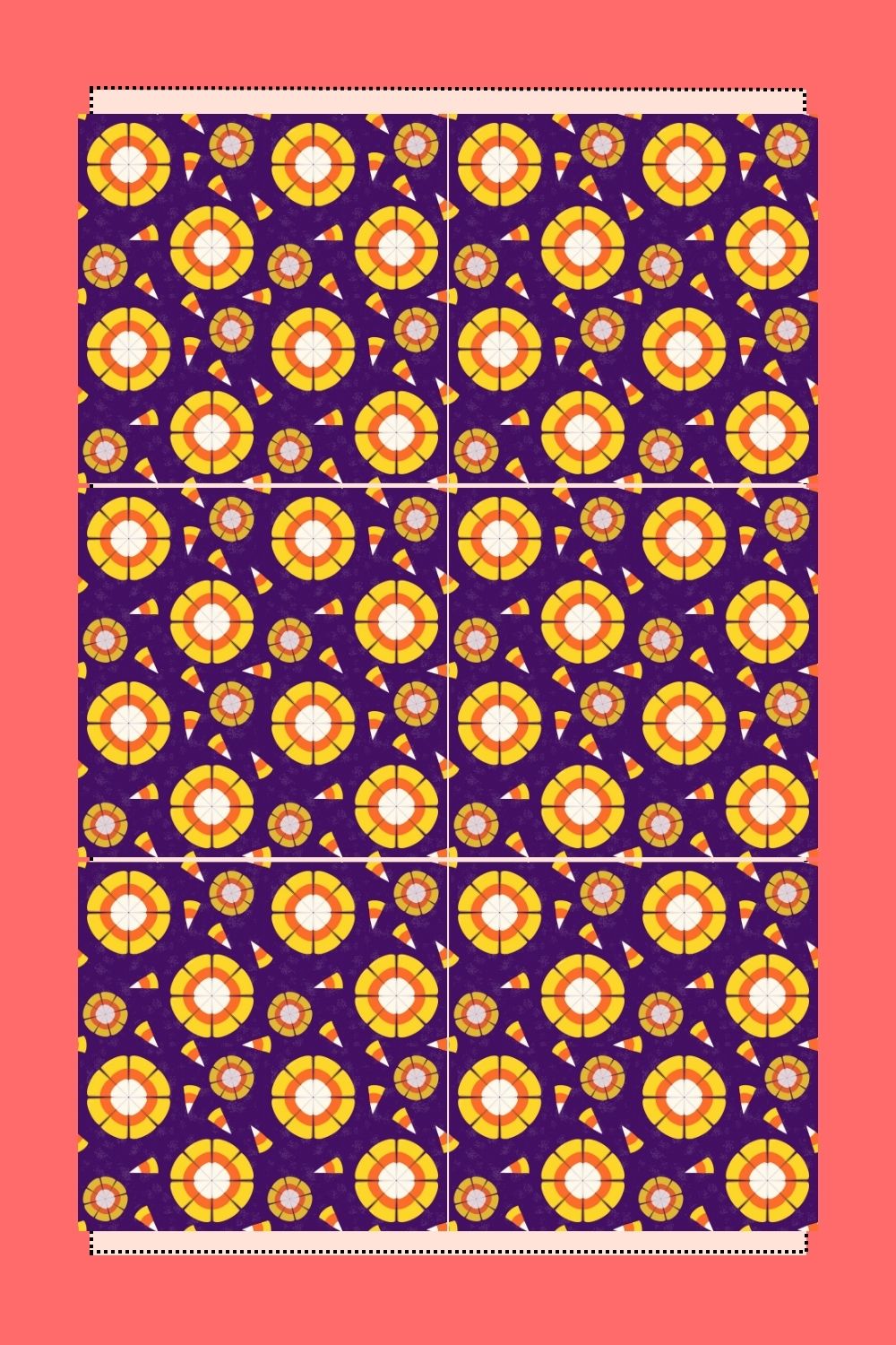Candy Corn Halloween Seamless Pattern