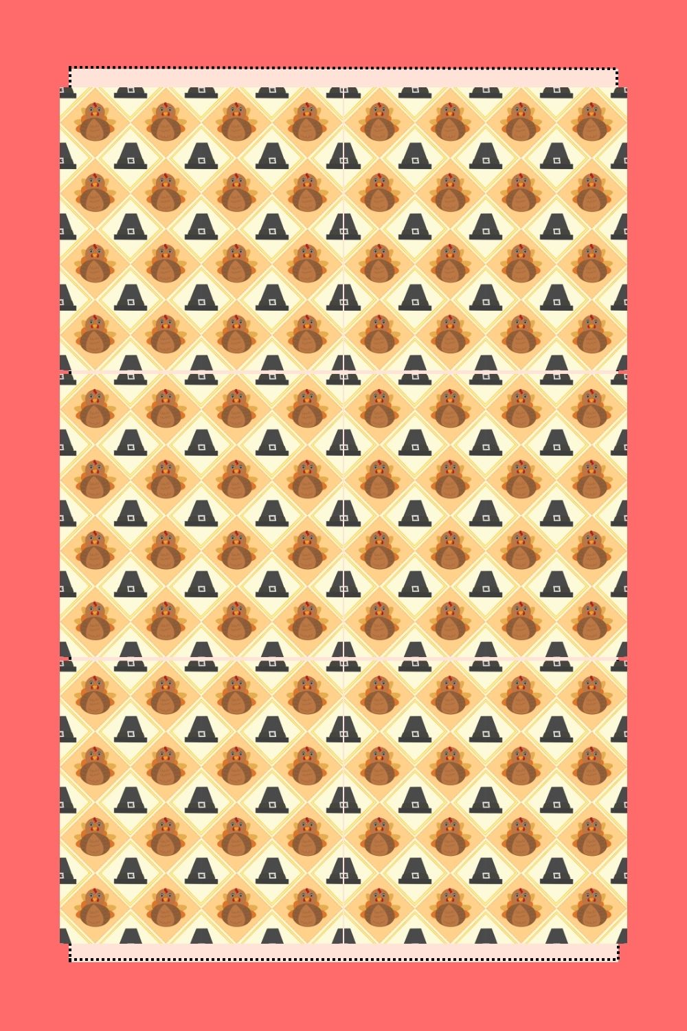 It's Turkey Day Pilgrim Seamless Pattern