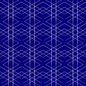 Geometric pattern with white lines on a blue background