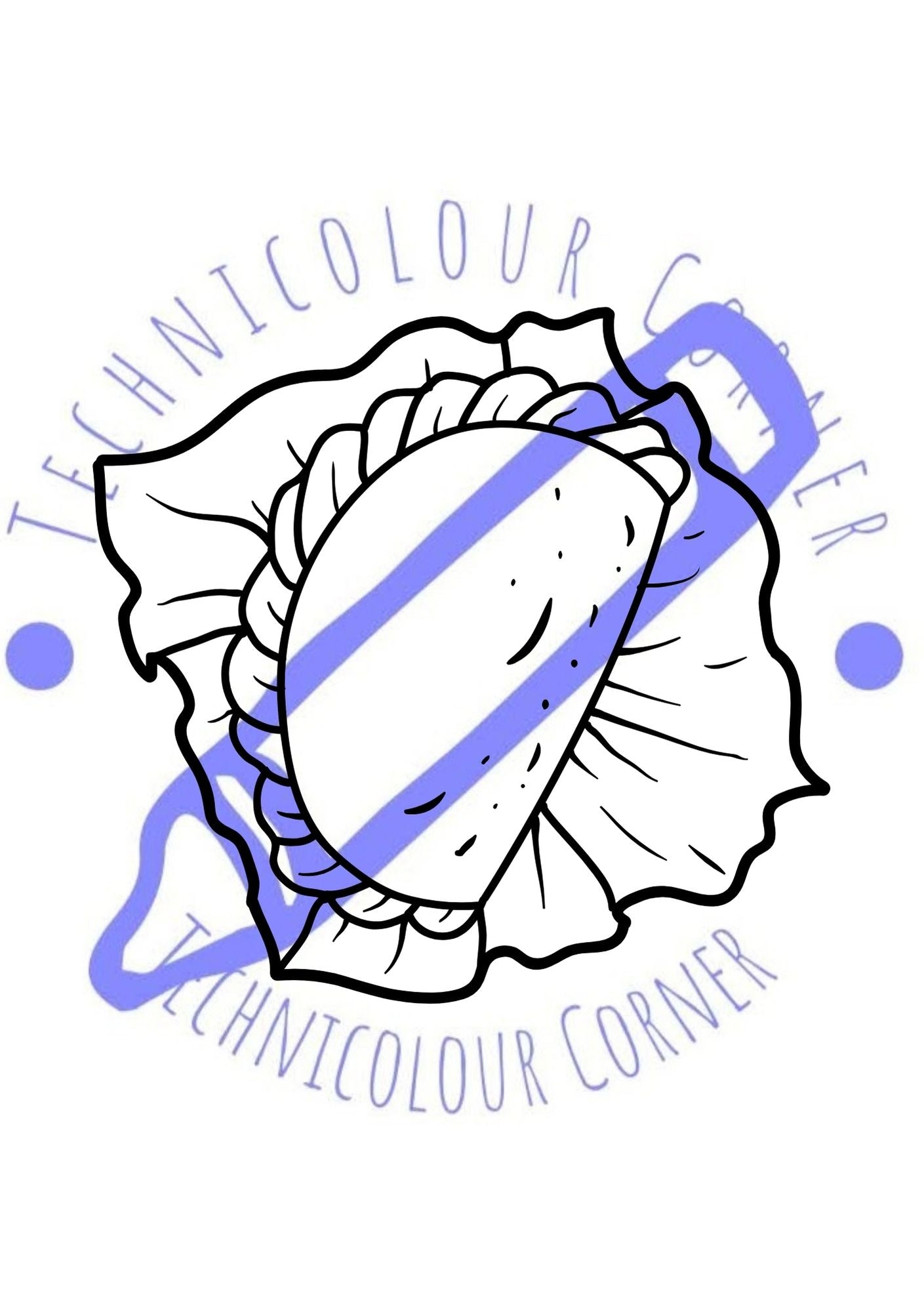 colouring page of cornish pasty on a wrapper