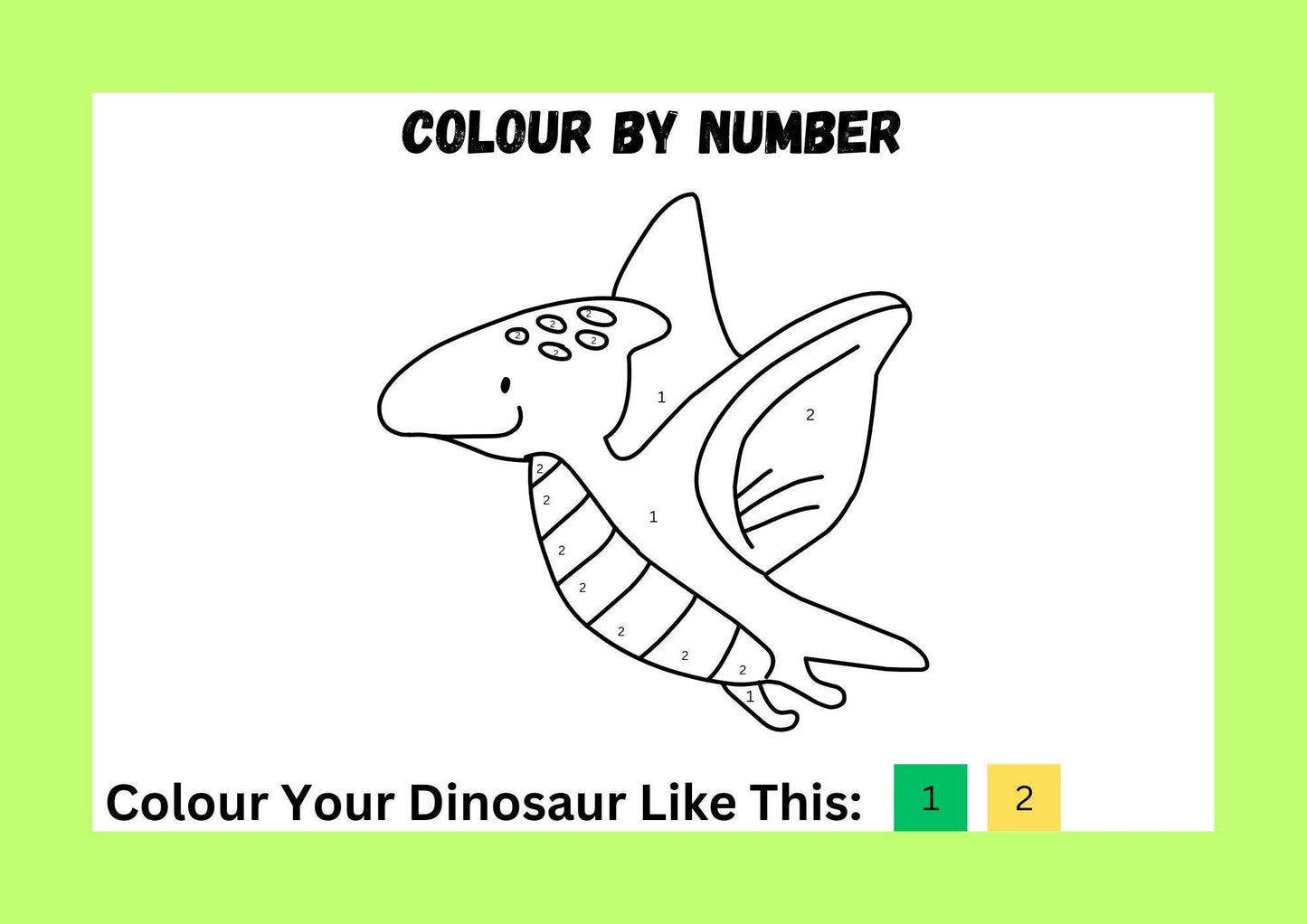 colour by number for toddlers of a dinosaur