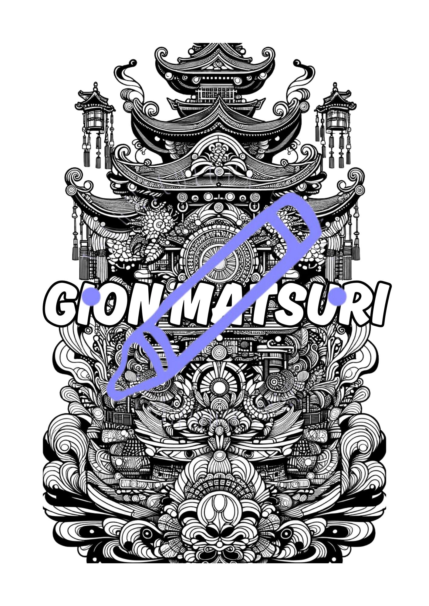 Digital Download Gion Matsuri Colouring Pages