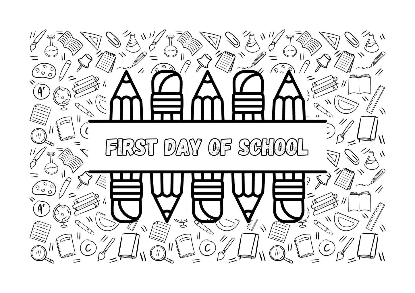 10 Back To School Digital Colouring PDF Pages For Kids
