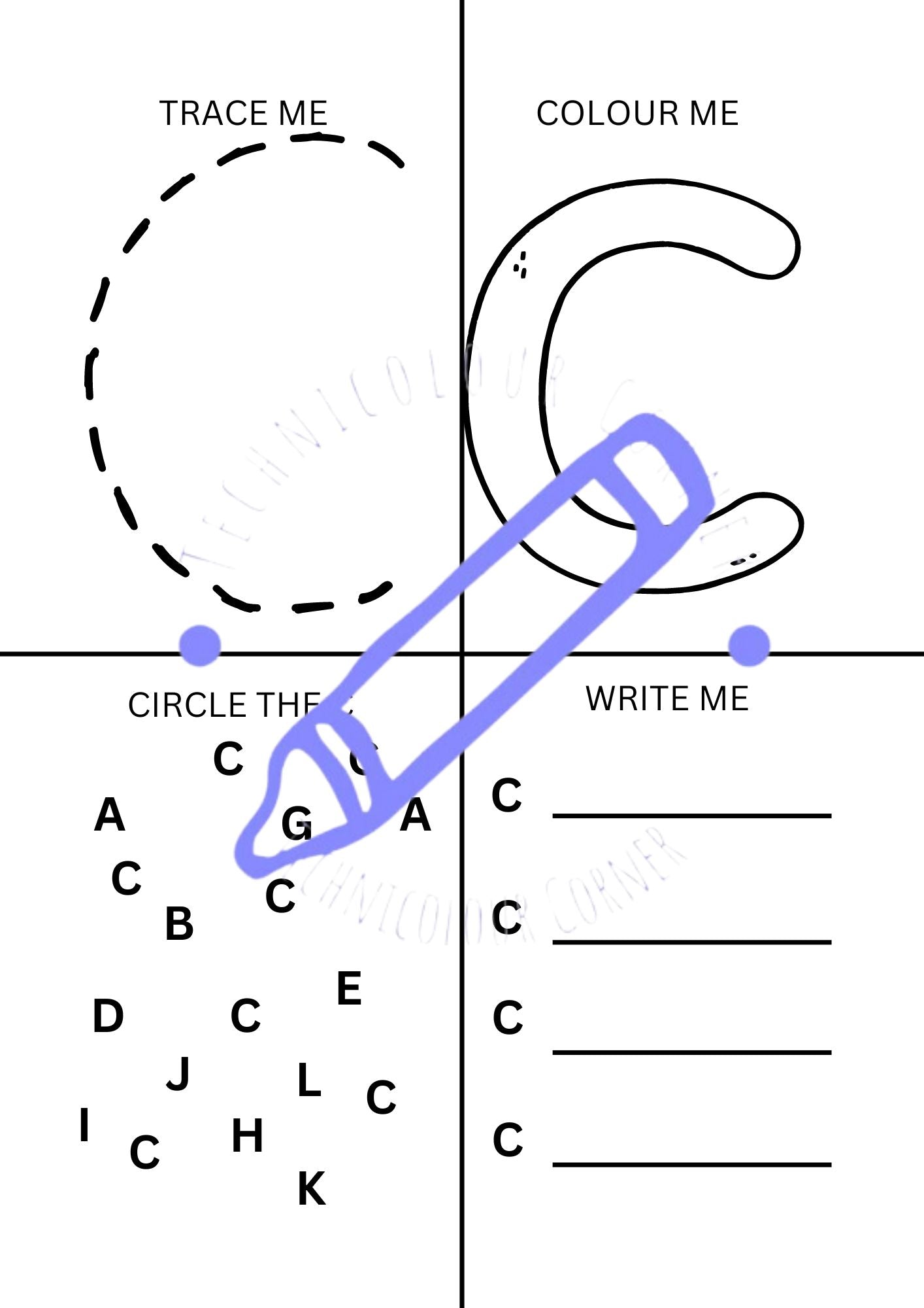 learn the letter c worksheet