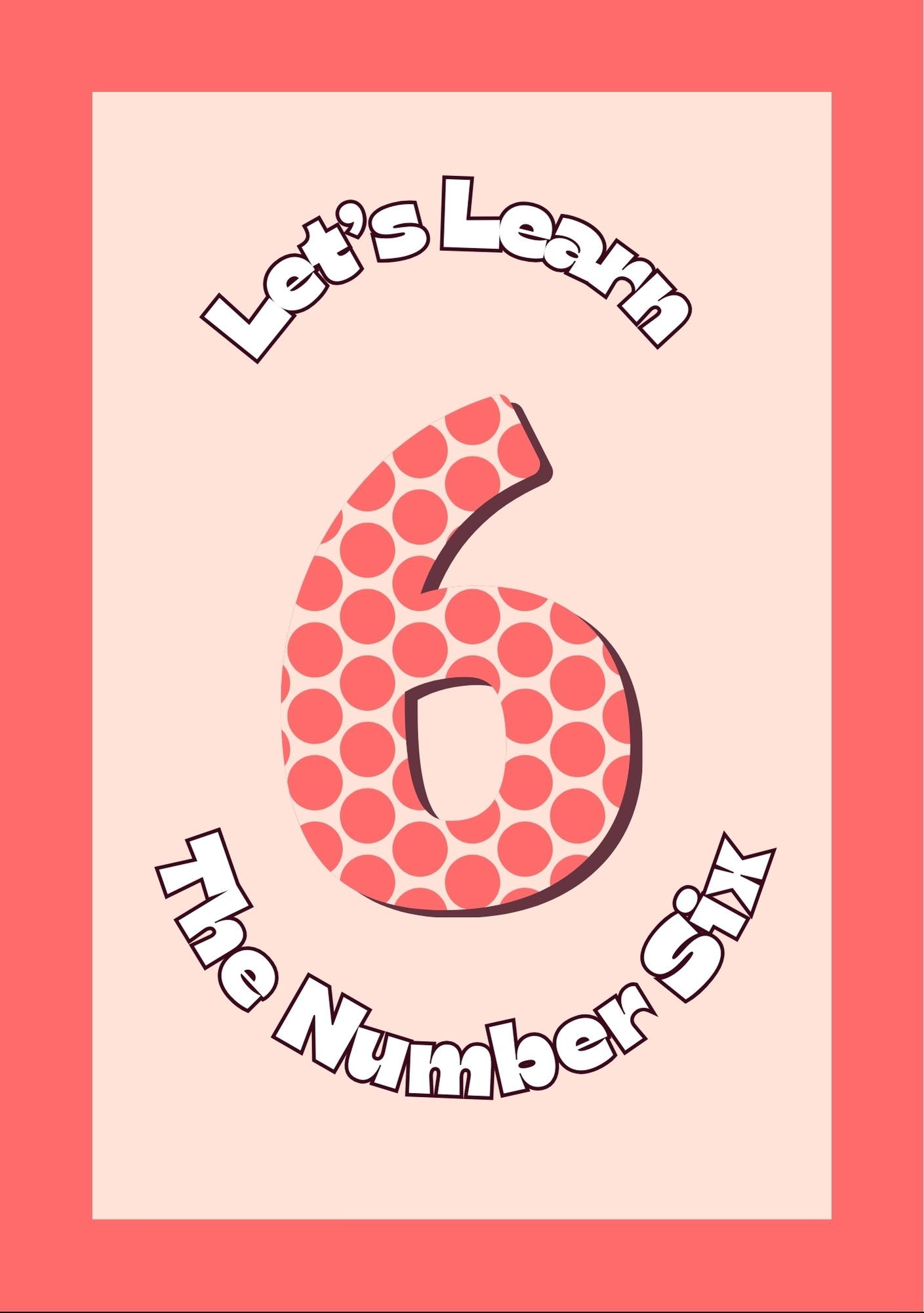 a pink background with let's learn the number 6 written to advertise a digital activity book