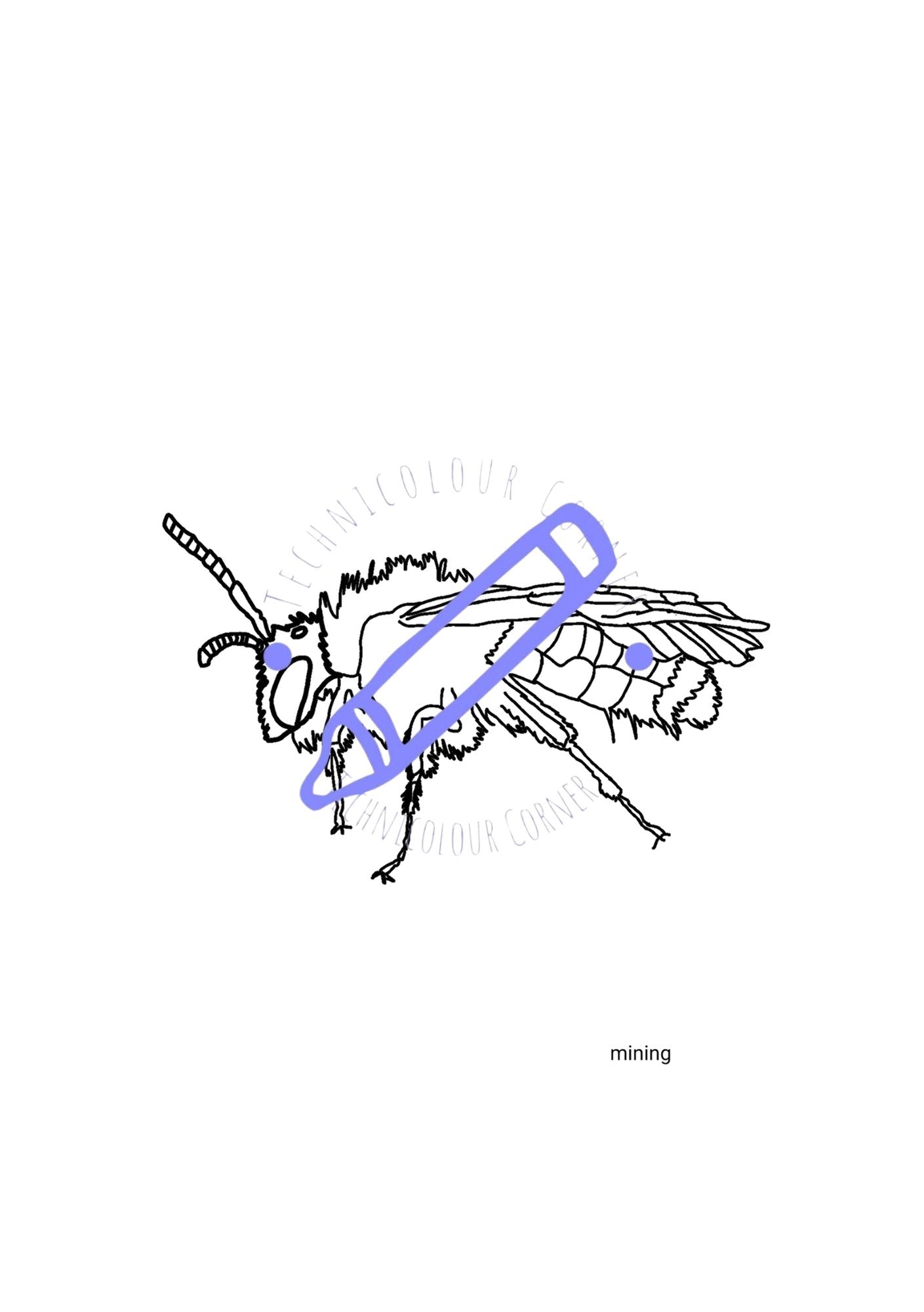 mining bee colouring page