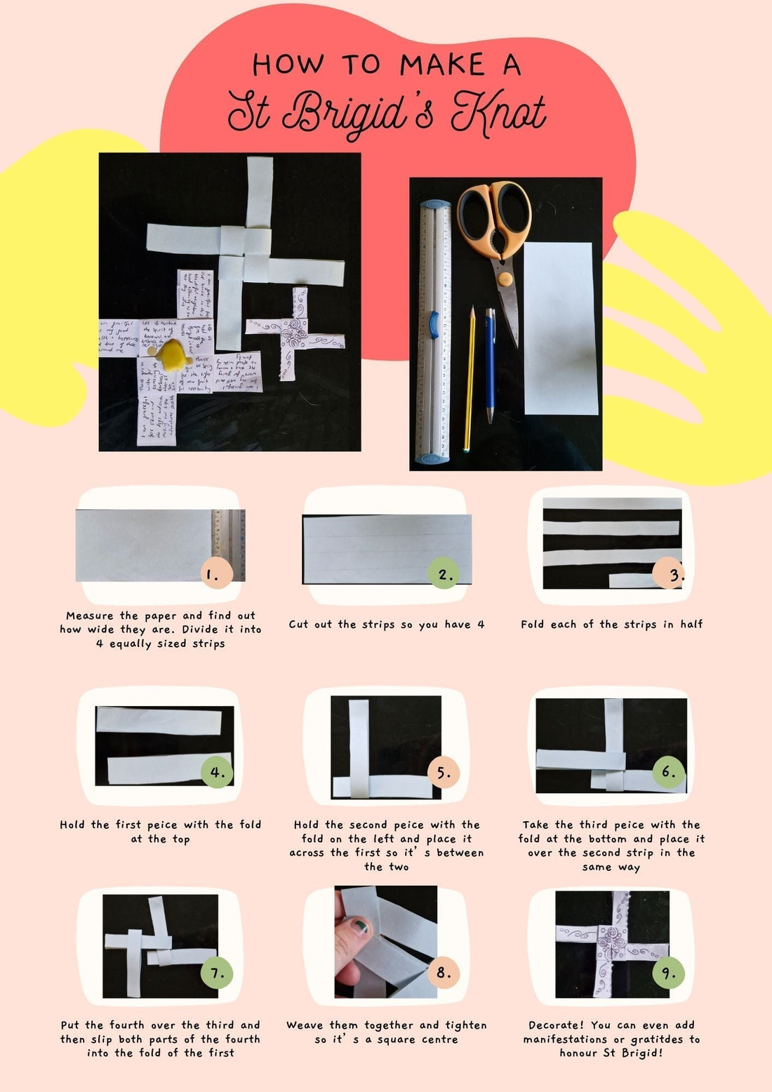 An easy to follow instructional on how to make a st brigids cross