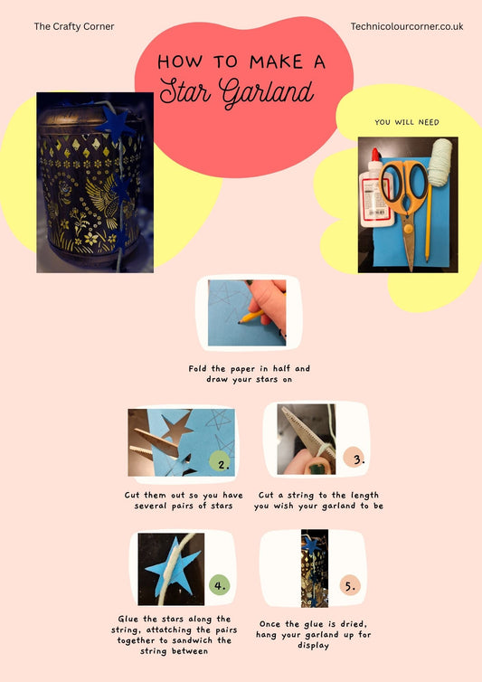 How to make a paper star garland for Ramadan