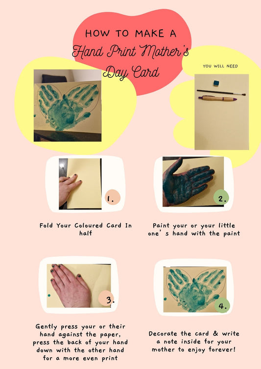 Tutorial on how to make a hand print mothers day card