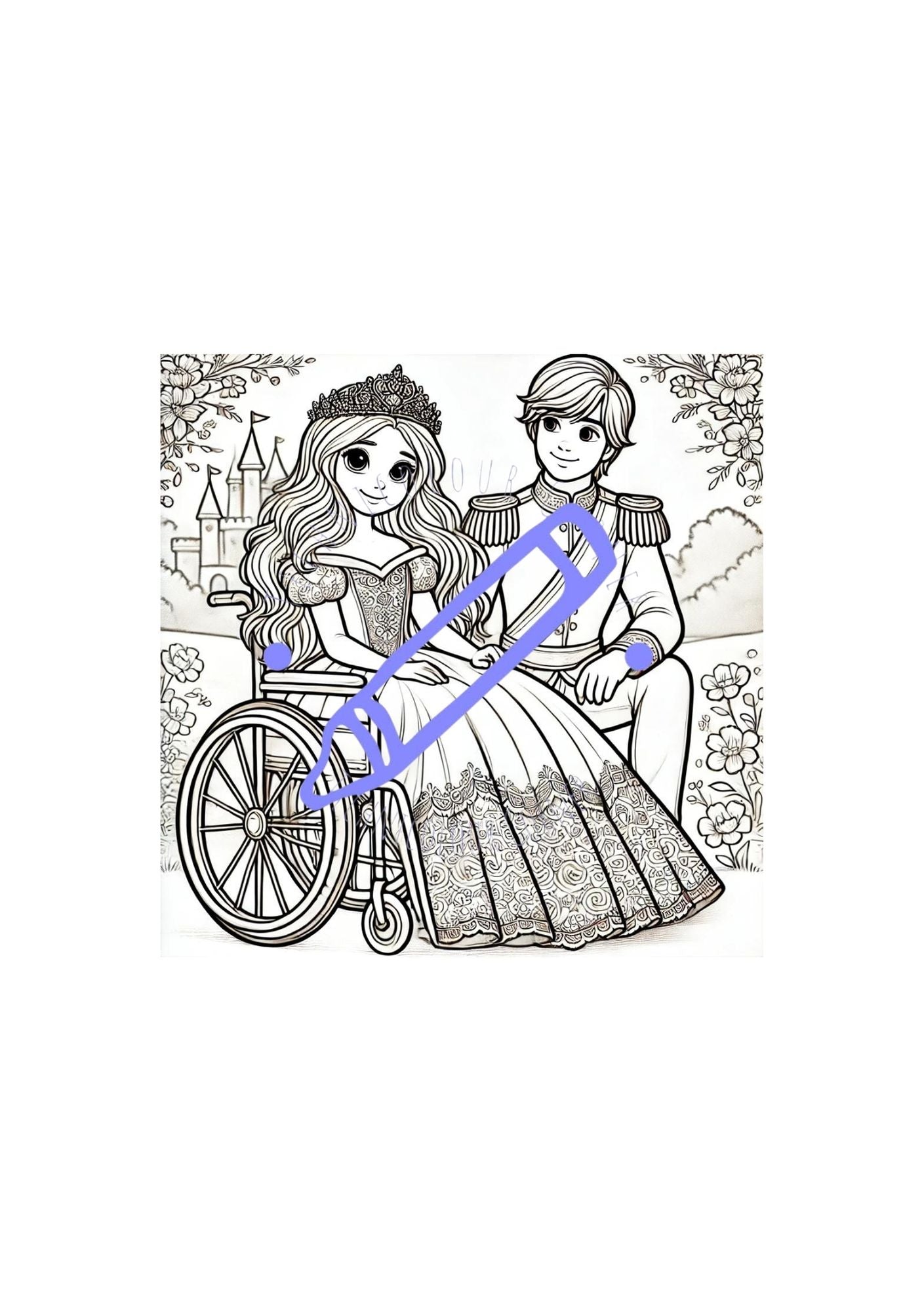 Princess In A Wheelchair Colouring Book