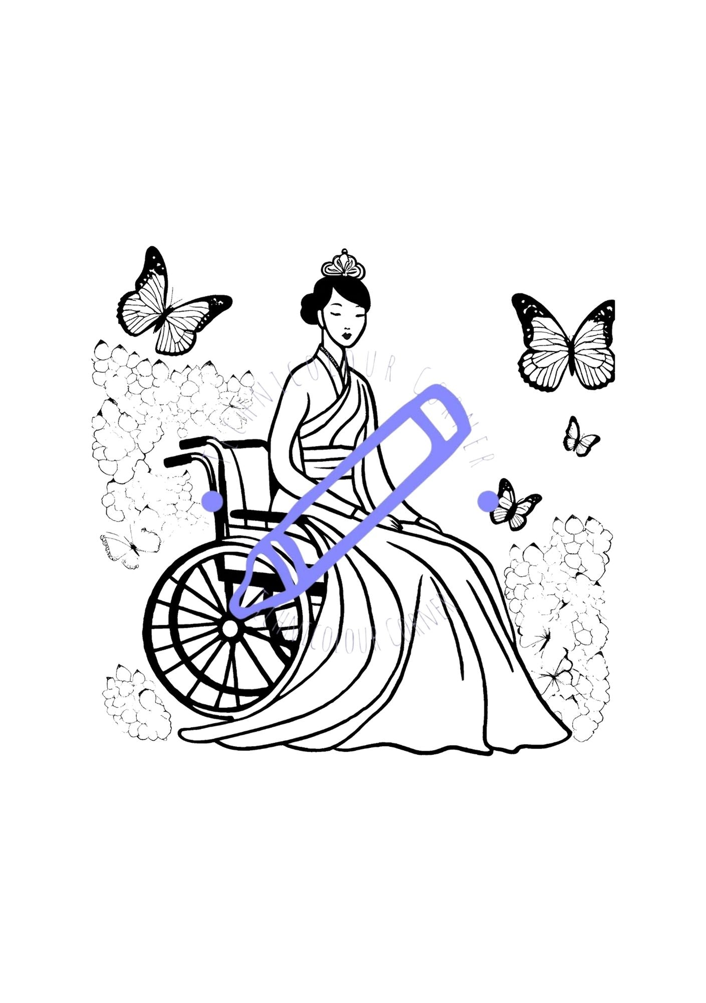 Princess In A Wheelchair Colouring Book