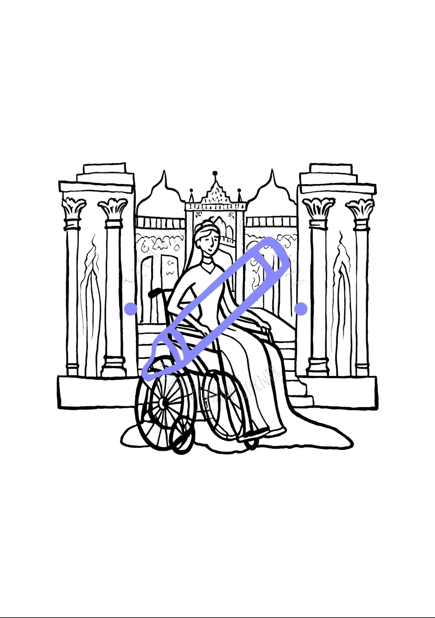 Princess In A Wheelchair Colouring Book