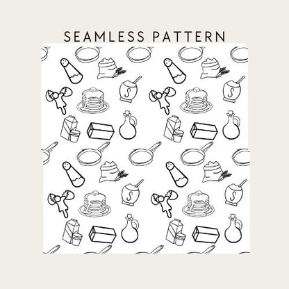 Pancake Day Ingredient Seamless Pattern