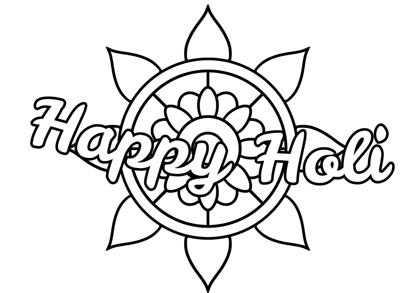 Free Holi Colouring Pages