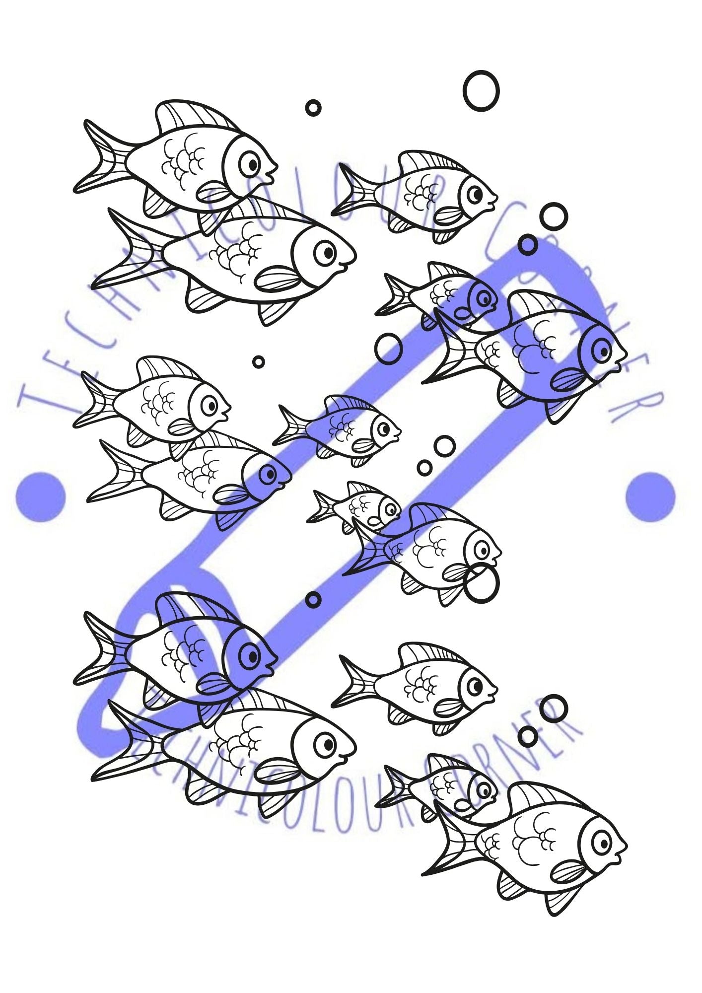 At The Aquarium - A Colouring Book For Kids