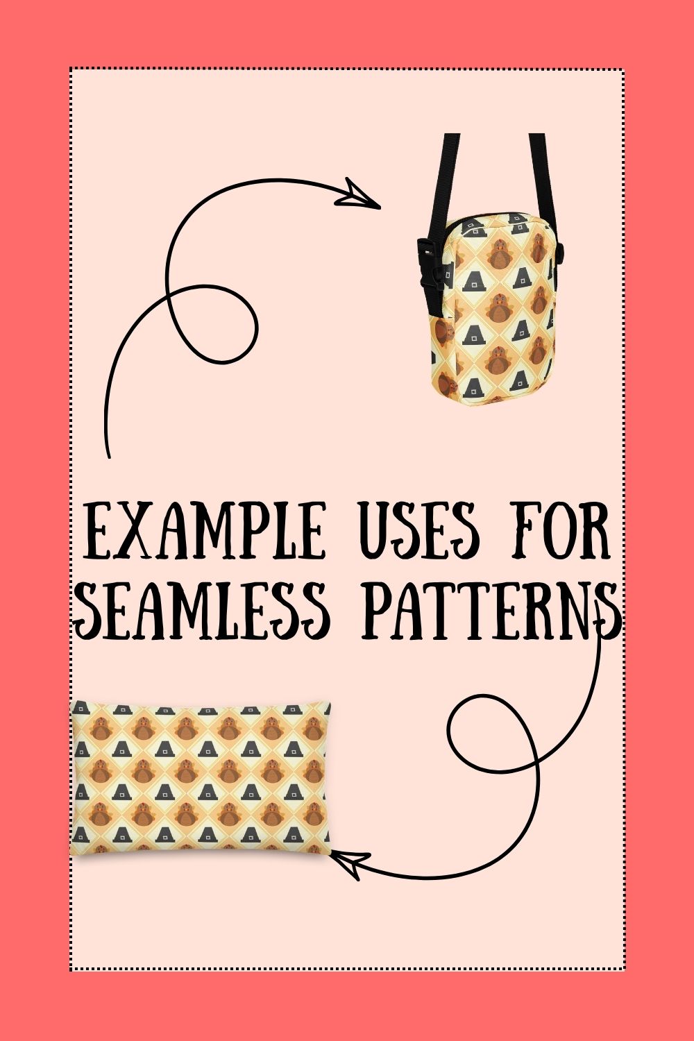 It's Turkey Day Pilgrim Seamless Pattern