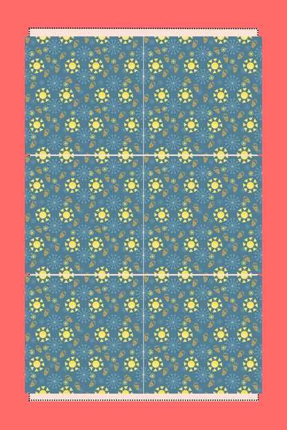 Groundhog Sun and Snowflake Seamless Pattern