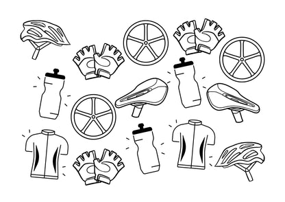 5 World Bike Day Instant Download PDF Digital Colouring Pages