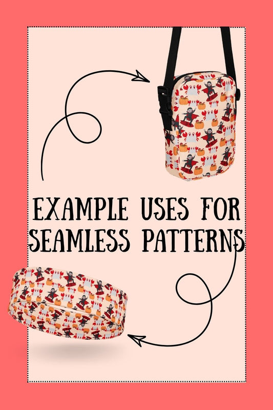 Surfing Summerween seamless pattern