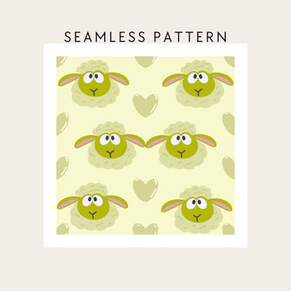 Yellow Sheep Themed Aqiqah Seamless Pattern