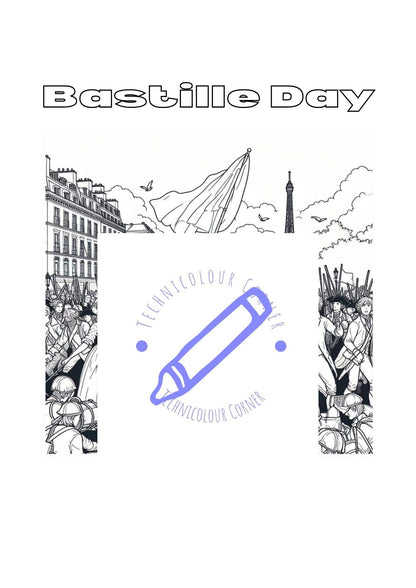 Colouring Page Celebrating Bastille Day