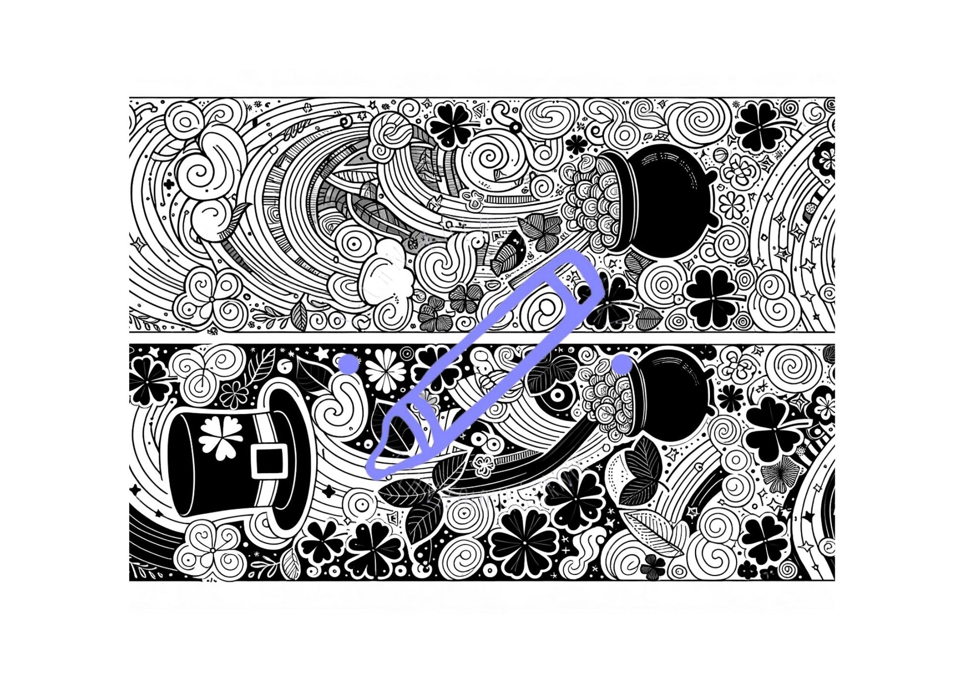 st patricks day colouring page of book marks