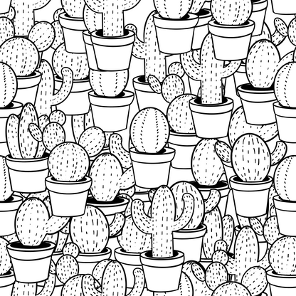 Cinco De Mayo Cactus Seamless Pattern