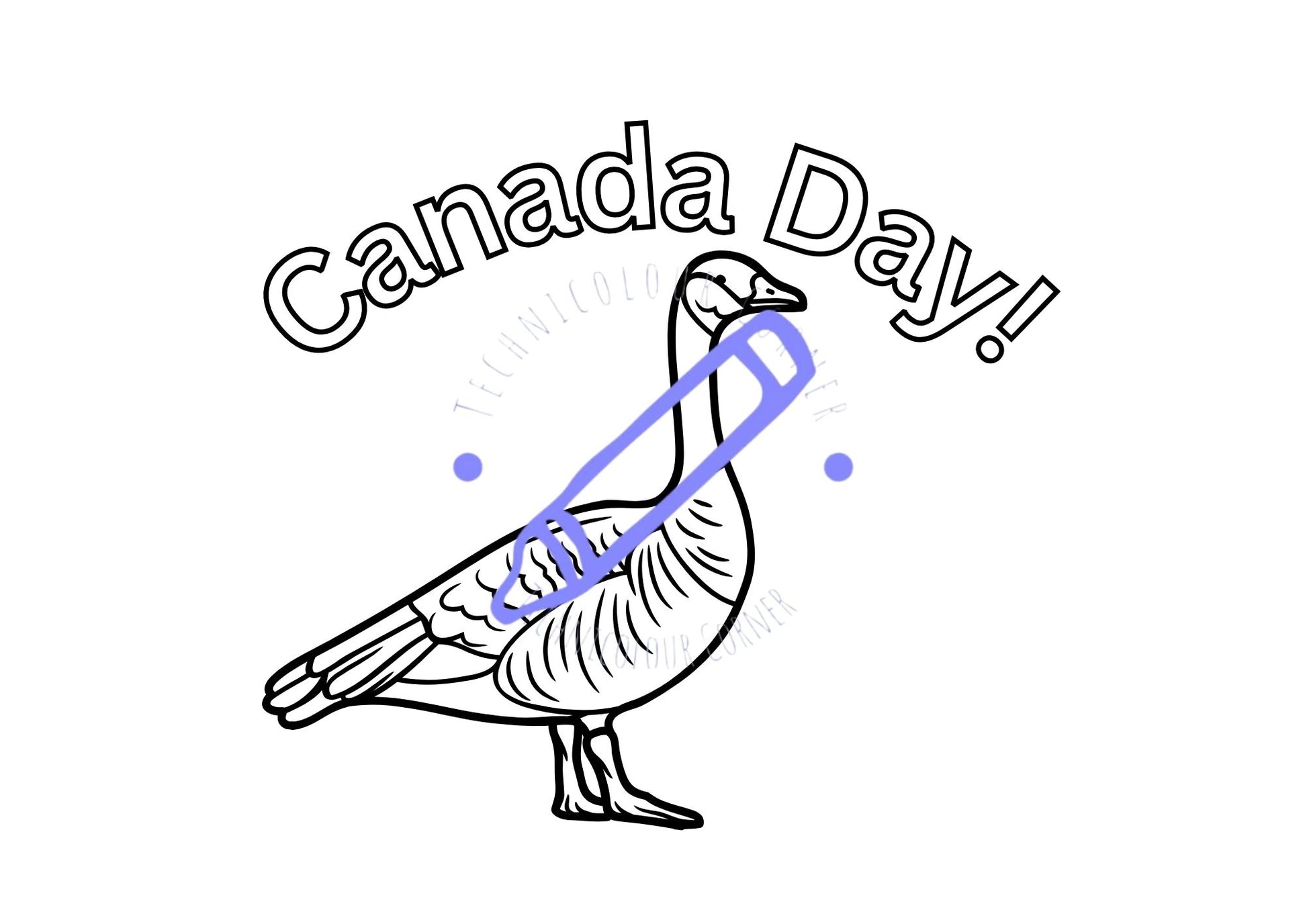Canada Day colouring picture of a canadian goose