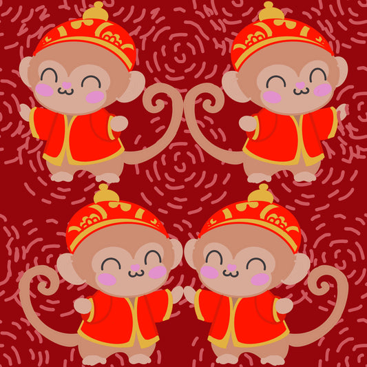 Lunar New Year Monkey Seamless File