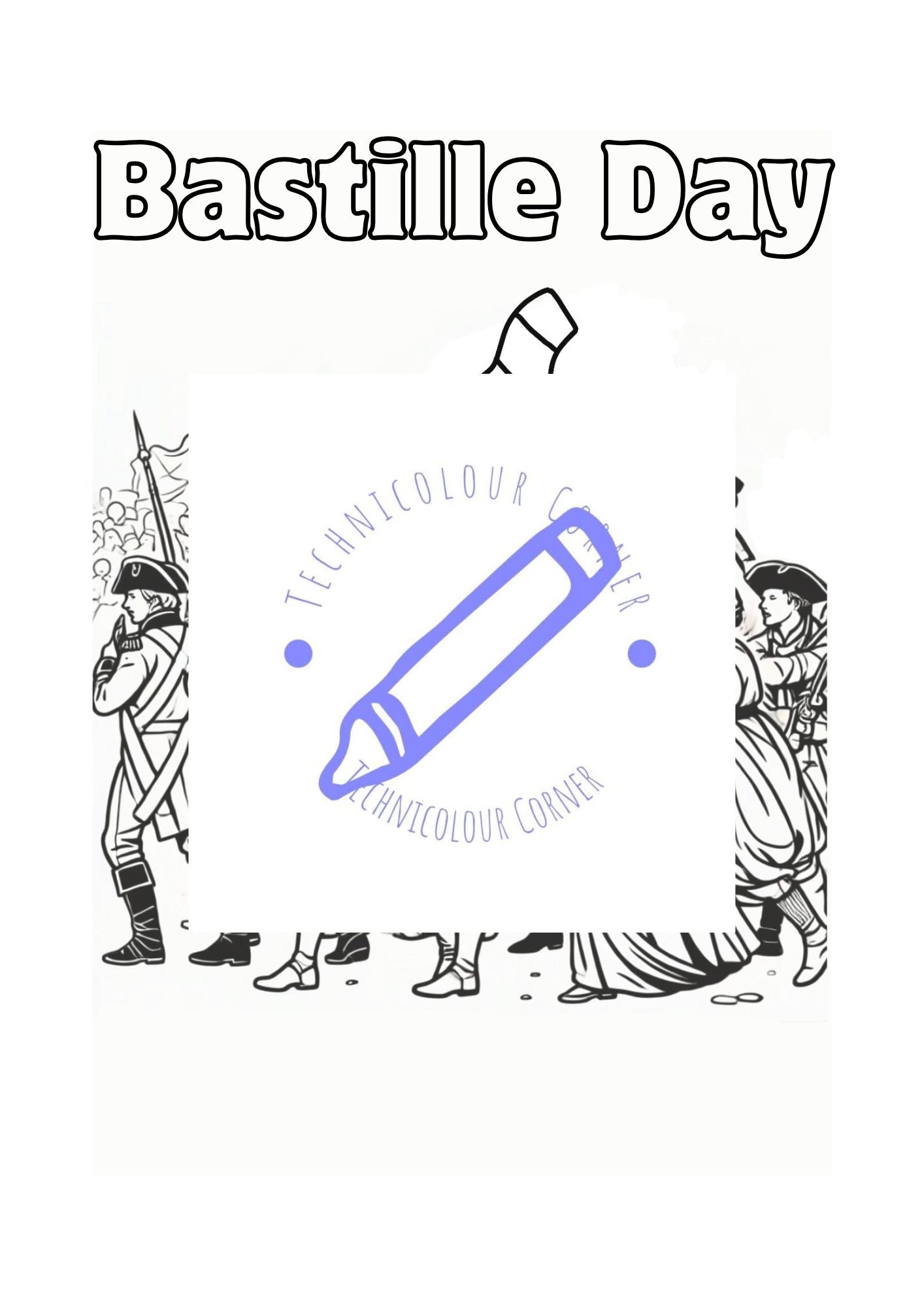 Bastille colouring page celebration for technicolour corner