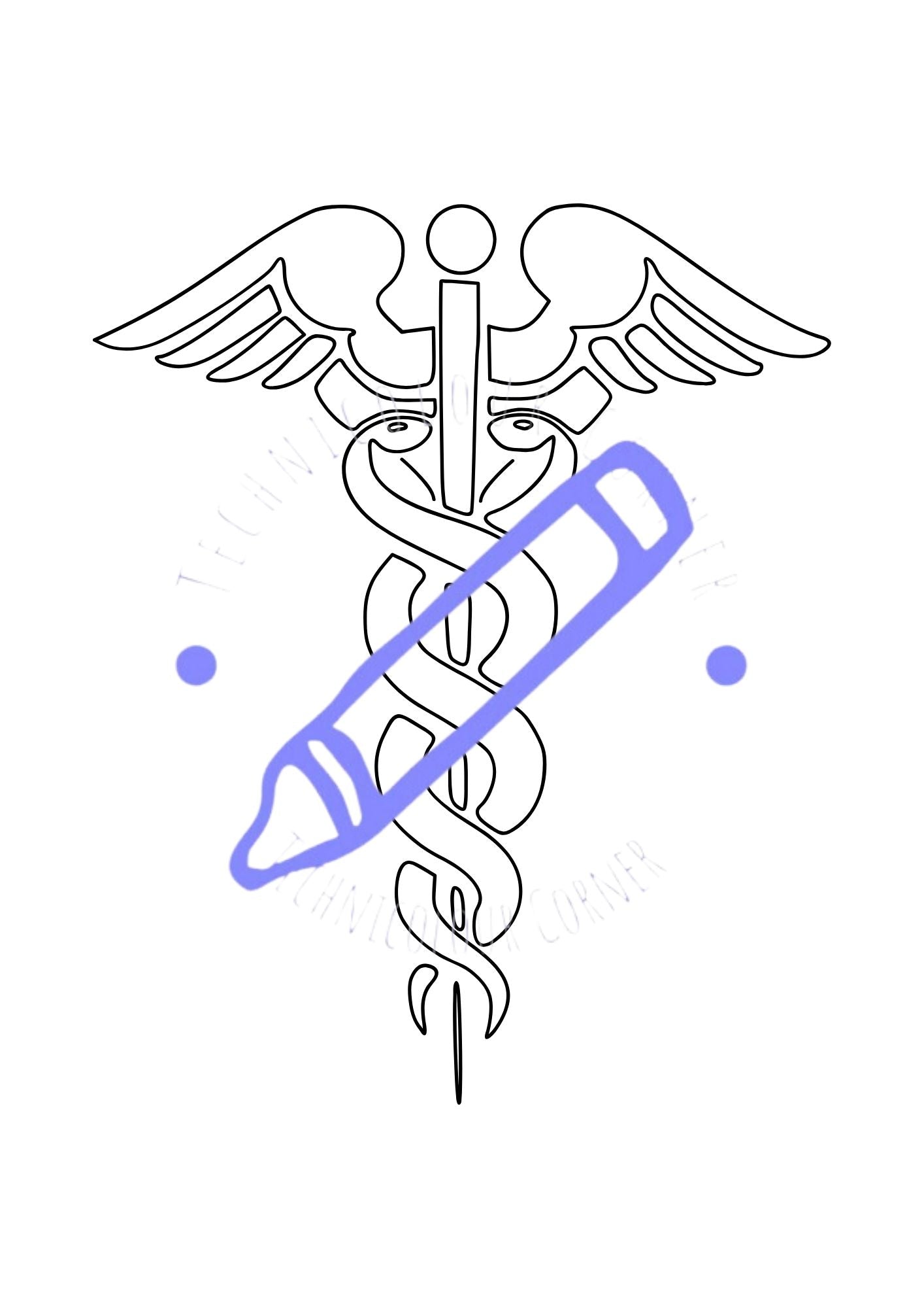 Colouring page of a hospital badge