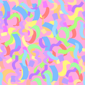 Colorful wavy pattern on a pink background