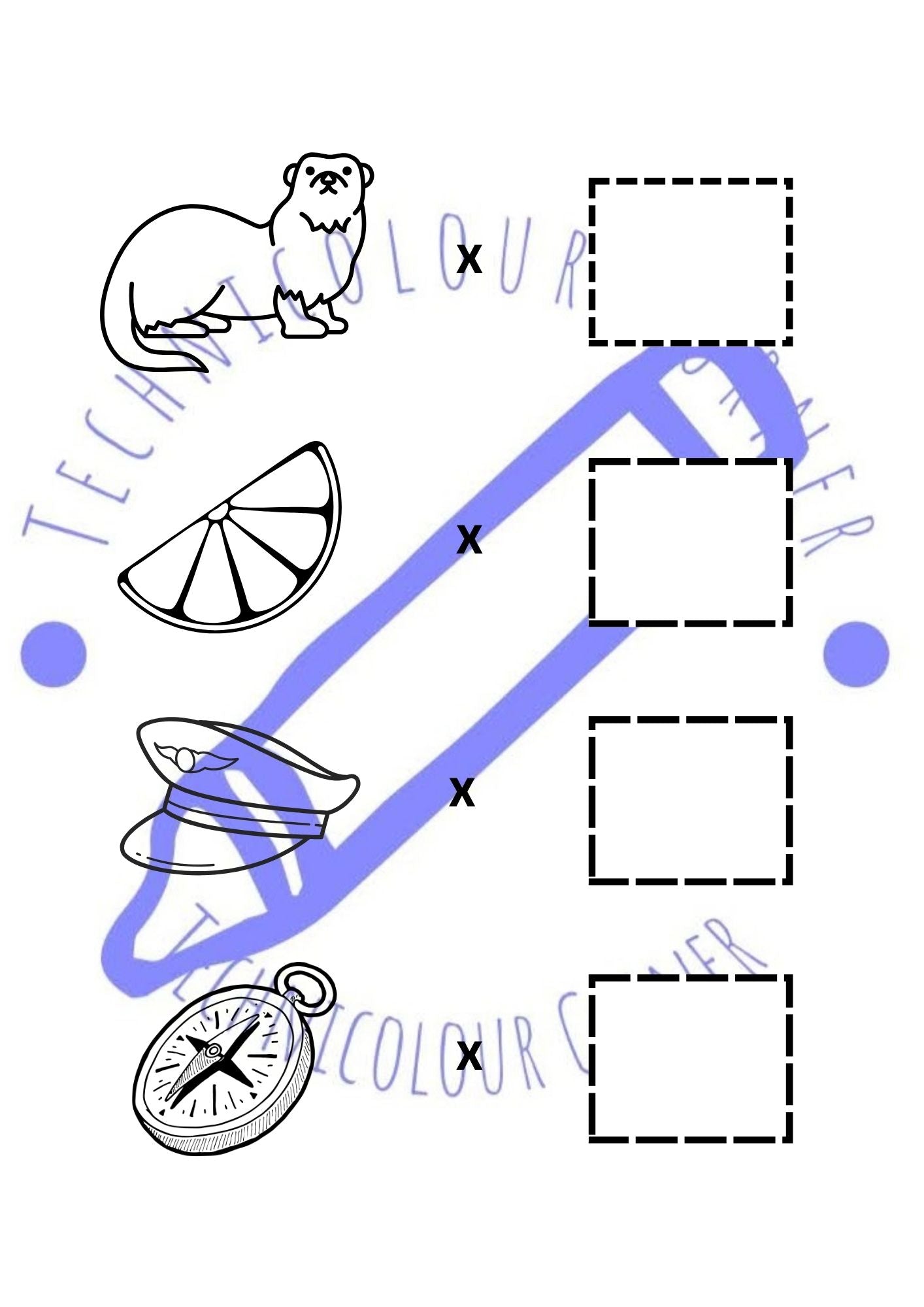 Activity book page showing counting game
