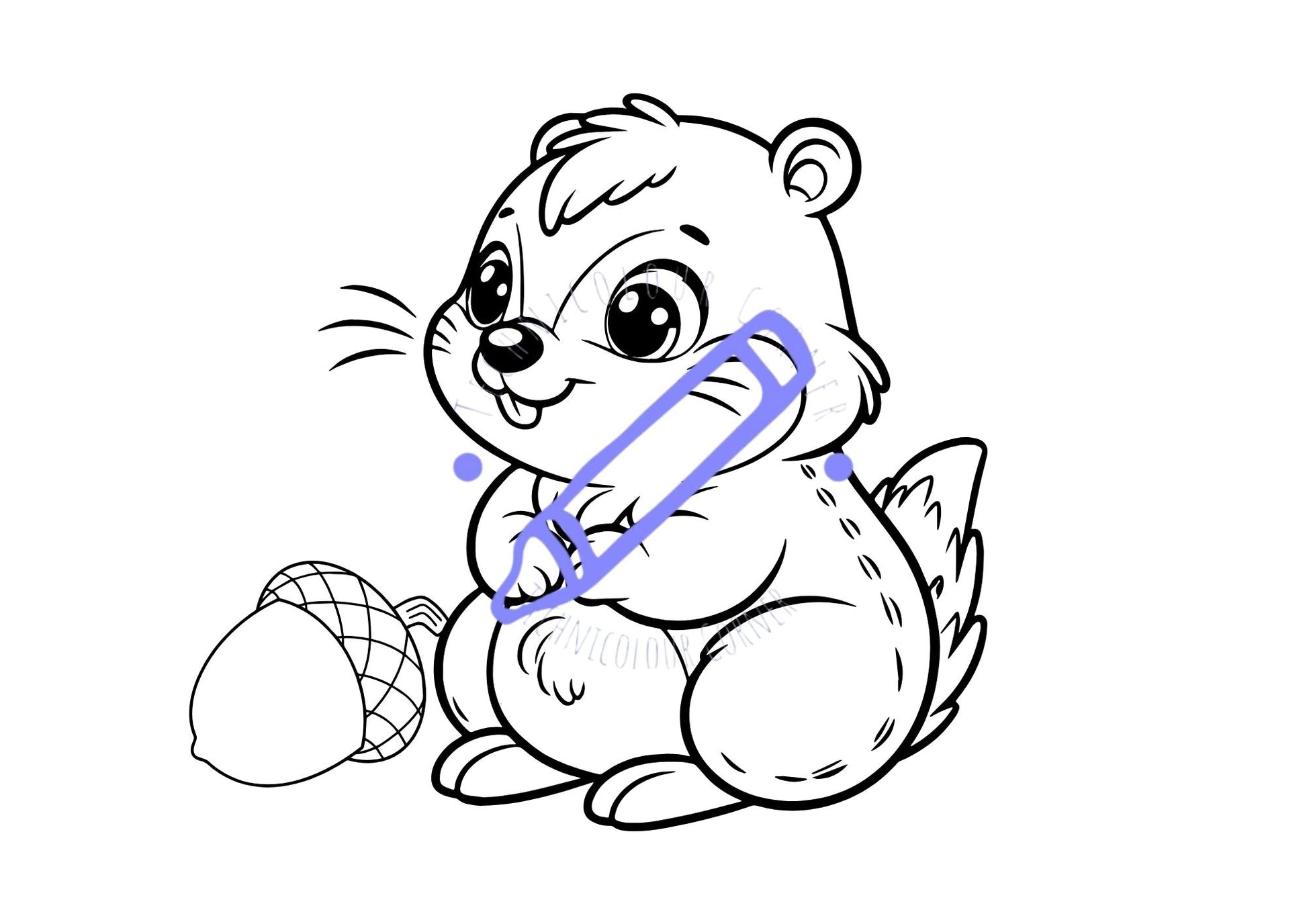Cute cartoonish groundhog colouring page for groundhog day