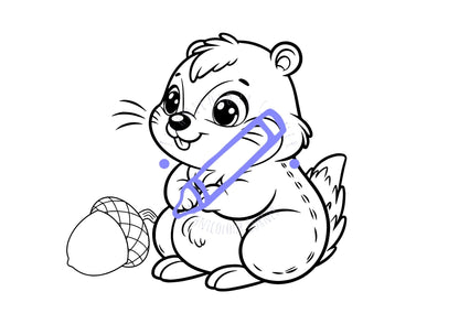 Cute cartoonish groundhog colouring page for groundhog day