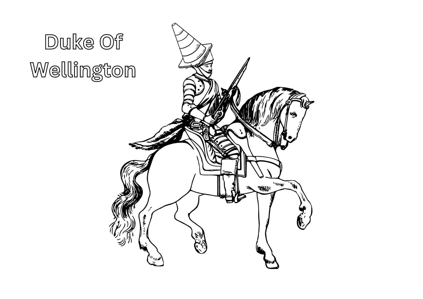 Glasgow themed duke of wellington colouring book complete with cone for hat celebrating st andrews day