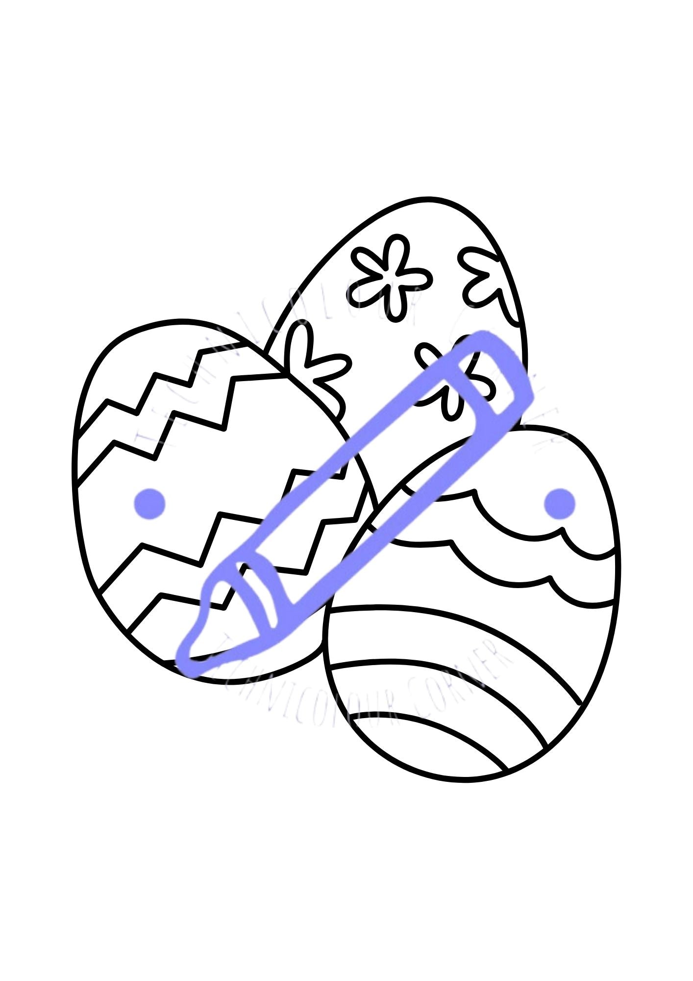 Colouring page from technicolour corner colouring book easter colouring book