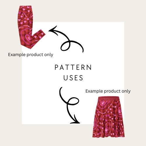 Example products for ways that you can use a red tartan pattern with pink hearts from technicolour corner for valentines day 