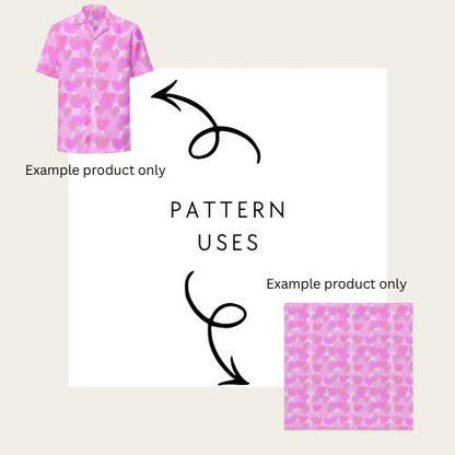 Example Products for How To Use Technicolour Corner Seamless Valentines Day Pattern made of hand drawn pink hearts