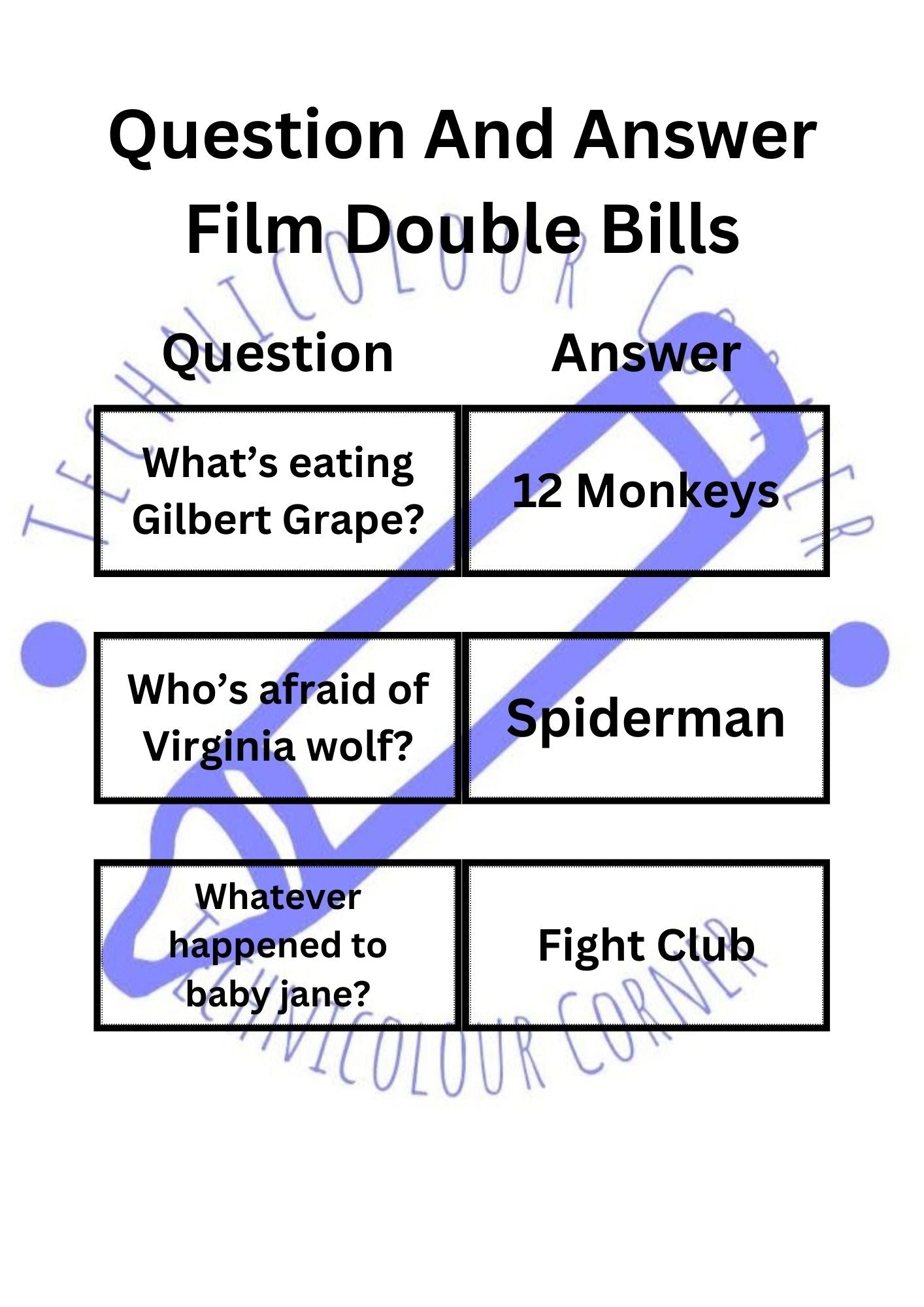 Example of word game for the long journeys activity book