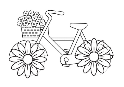 technicolour corner digital download colouring page for world bike day