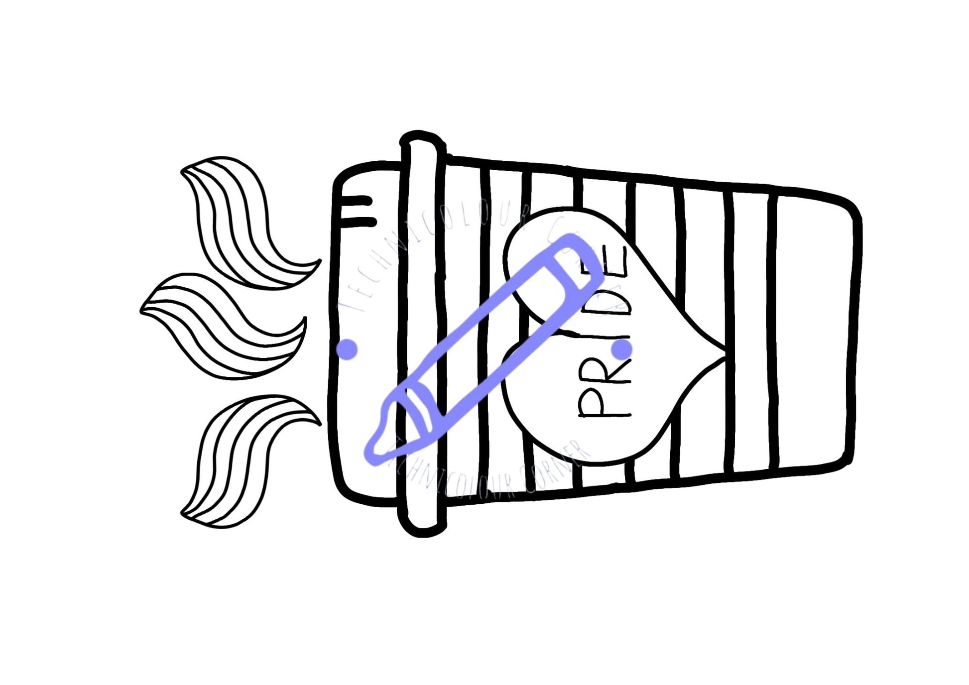 Gay Pride Coffee Cup Colouring Page with LGBT flag