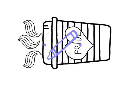 Gay Pride Coffee Cup Colouring Page with LGBT flag
