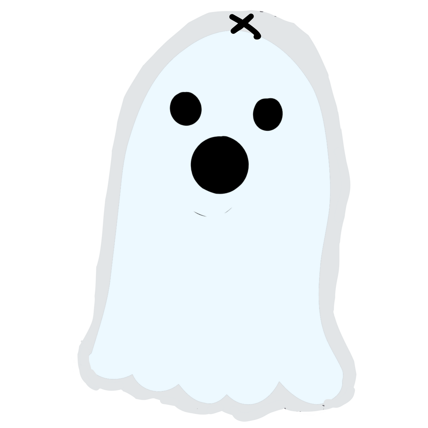 Cartoon ghost with a surprised expression gift tag
